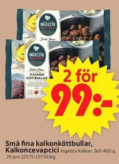Ingelsta kalkon - Små fina kalkonköttbullar, Kalkoncevapcici