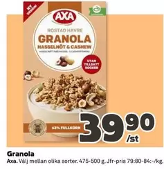 Axa - Rostad Havre Granola Hasselnöt & Cashew