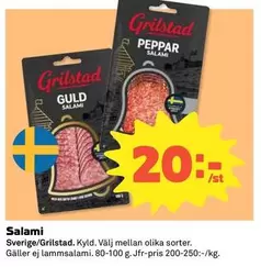 Grilstad - Guld Salami, Peppar Salami