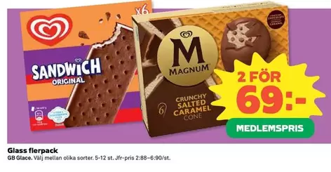 magnum - Sandwich Original, Magnum Crunchy Salted Caramel Cone