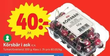 Körsbär i ask