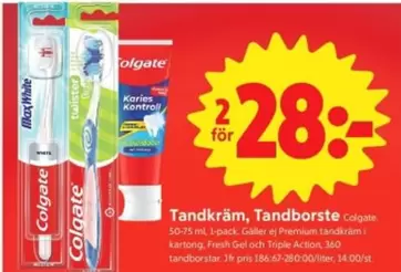 Colgate - Tandkräm, Tandborste