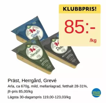 Arla - Präst, Herrgård, Grevé