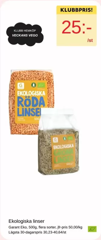 EKO - Ekologiska linser