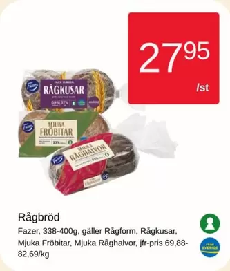 Fazer - Rågkusar, Fröbitar, Råghalvor