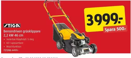 stiga - Bensindriven gräsklippare 2,2 kW 46 cm