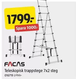 Teleskopisk trappstige 7x2 steg 016719