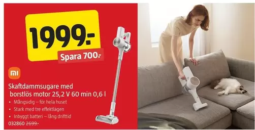 Skafdammsugare med borstlös motor 25,2 V 60 min 0,6 l