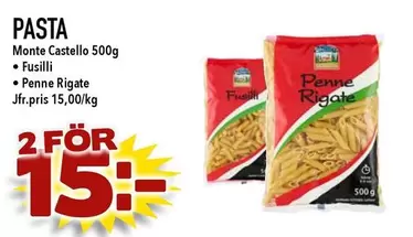 Monte Castello -  Fusilli, Penne Rigate