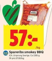 Spareribs smokey BBQ