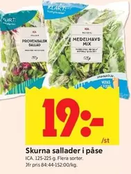 Skurna sallader i påse