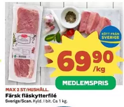 Färsk fläskytterfilé