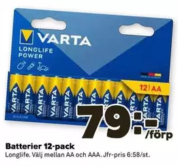 Varta - Batterier 12-pack