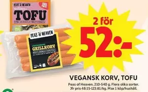 VEGANSK KORV, TOFU