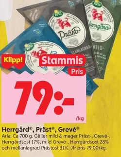 Arla - Herrgård, Präst, Grevé