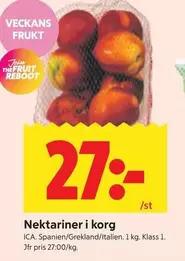 Nektariner i korg