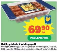 Lönneberga - Grillkryddade kycklingspett