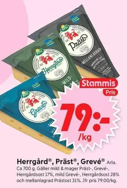 Arla - Herrgård, Präst, Grevé