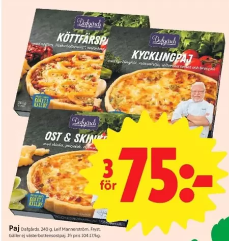 Paj Köttfärspaj, Kycklingpaj, Ost & Skinka