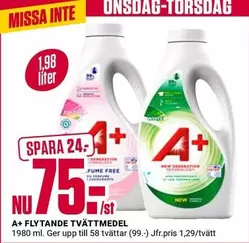 A+ FLYTANDE TVÄTTMEDEL