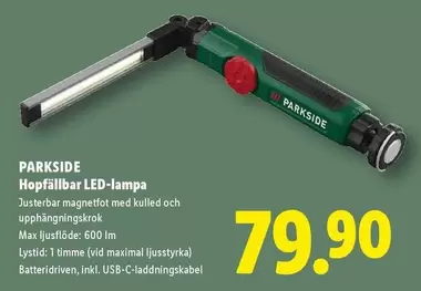 Hopfällbar LED-lampa