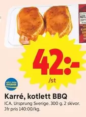 Karré, kotlett BBQ