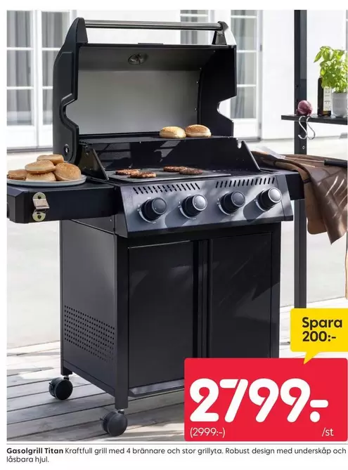 Gasolgrill Titan Kraftfull grill