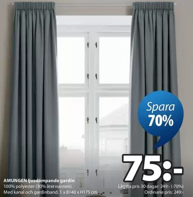 AMUNGEN ljusdämpande gardin