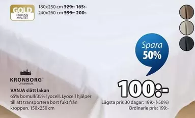 VANJA slätt lakan 150x250 cm
