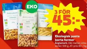 Änglamark - Ekologisk pasta korta former