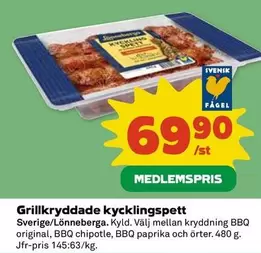 Lönneberga - Grillkryddade kycklingspett