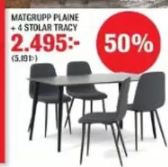 MATGRUPP PLAINE + 4 STOLAR TRACY