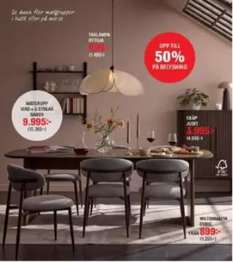 MATGRUPP VÄNDÖ + 6 stolar SANDBY
