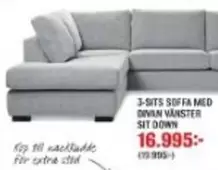3-SITS SOFFA MED DIVAN VÄNSTER