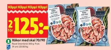 Royal Greenland - Räkor med skal 70/90