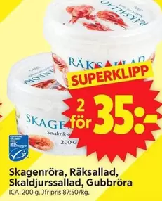 Skagenröra, Räksallad, Skaldjurssallad, Gubbröra