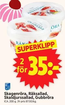 Skagenröra, Räksallad, Skaldjursallad, Gubbröra