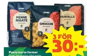 Coop - Penne Rigate, Gnocchi, Farfalle