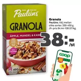 Paulins - Granola Äpple, Mandel & Kanel