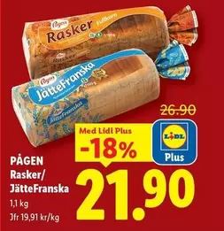 Pågen - P
A
G
E
N
Rasker/
J
atteFranska