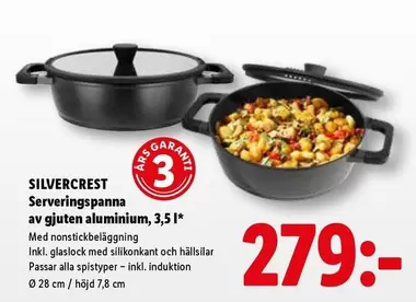 silvercrest - Serveringspanna av gjuten aluminium