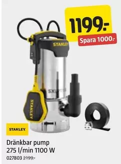 Stanley - Dränkbar pump 275 l/min 1100 W