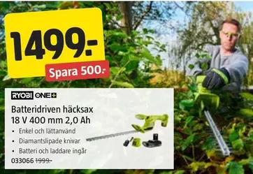 Batteridriven häcksax 18 V 400 mm 2,0 Ah
