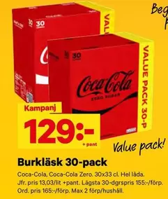 coca-cola - Burkläsk 30-pack