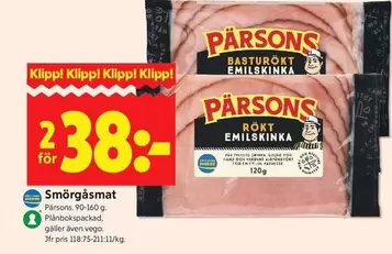 Pärsons - Smörgåsmat ( Basturökt Emilskinka / Rökt Emilskinka)