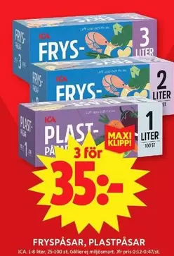 FRYSPÅSAR, PLASTPÅSAR