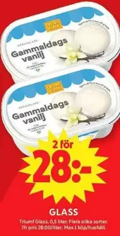 Triumf glass - Gammaldags vanilj