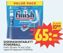 Finish - DISKMASKINTABLETT POWERBALL