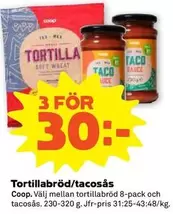 Coop - Tortillabröd/tacosås