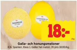 Galia- och honungsmeloner